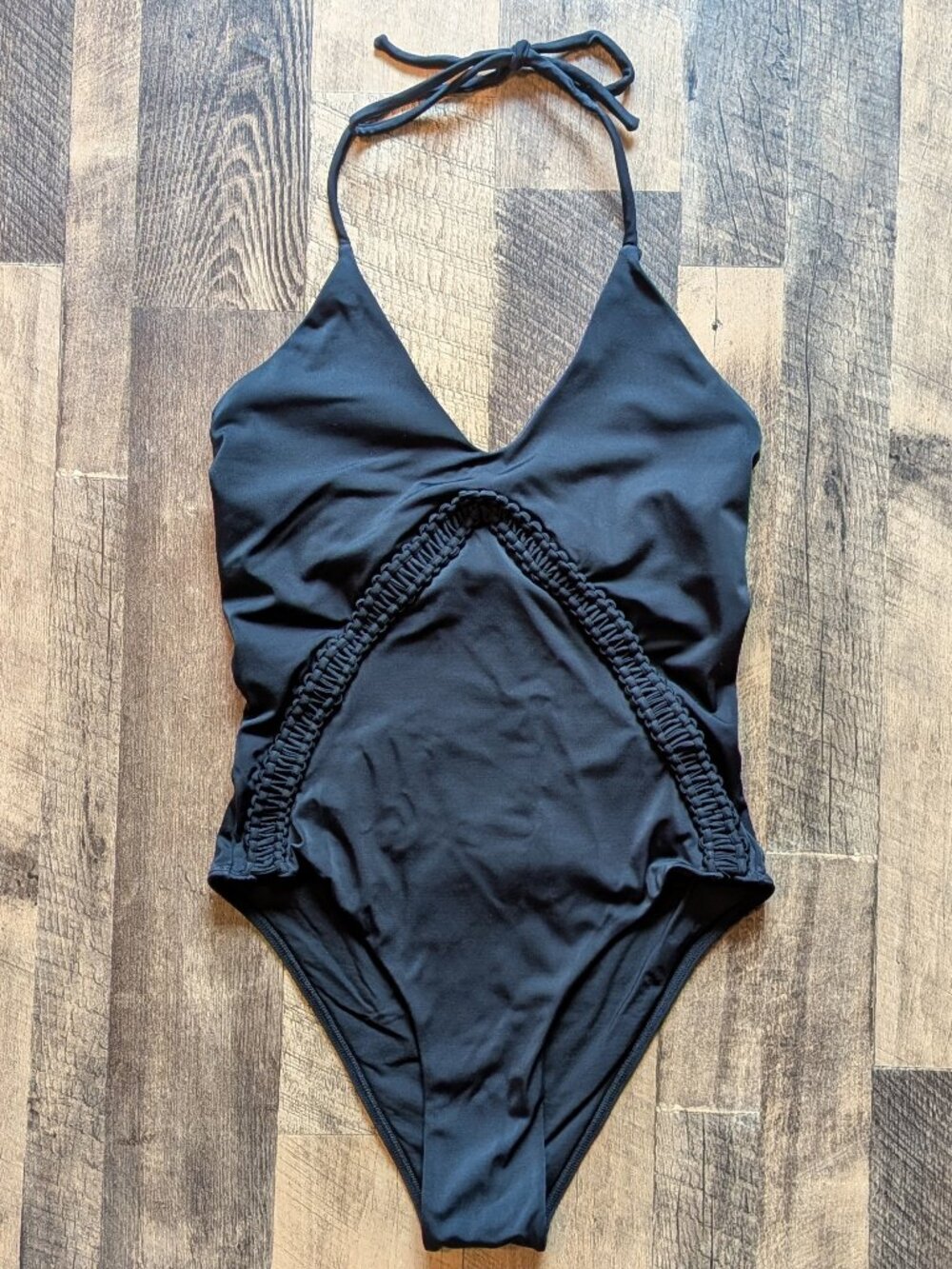 Peixoto One Piece Halter Swimsuit Black Large